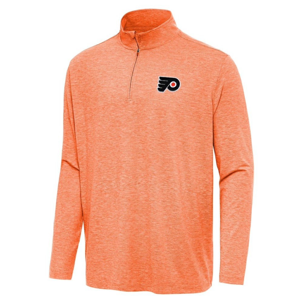 Philadelphia Flyers - Antigua Hunk Quarter-Zip Top Heather Orange
