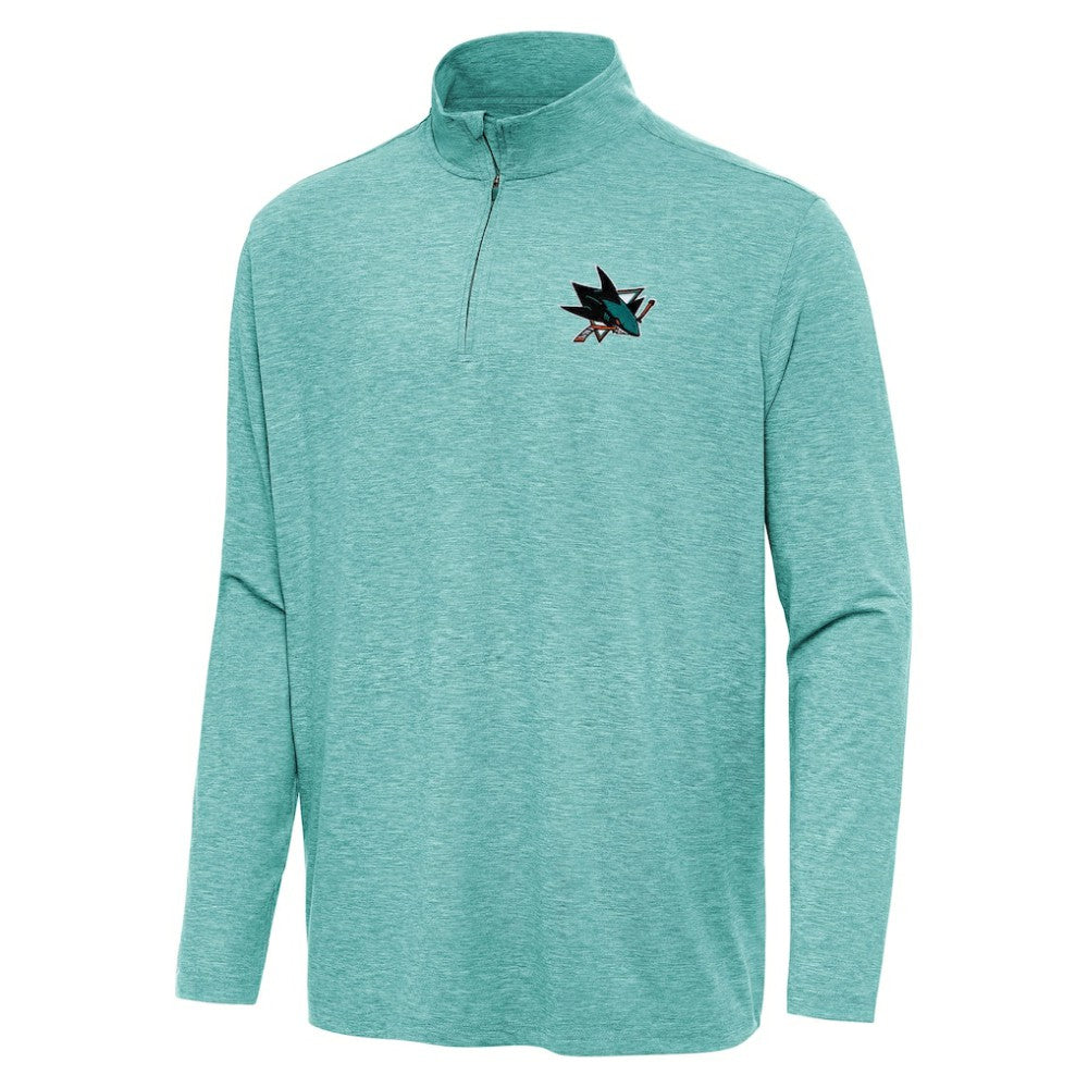 San Jose Sharks - Antigua Hunk Quarter-Zip Top Heather Aqua