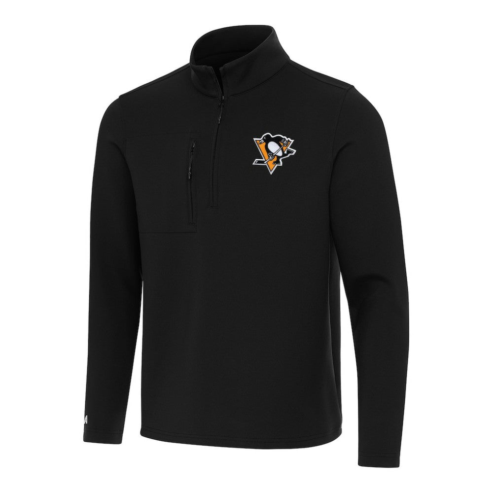 Pittsburgh Penguins Antigua Insider Quarter-Zip Top Black