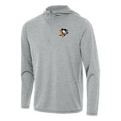 Pittsburgh Penguins Antigua Tidy Quarter-Zip Hoodie Heather Gray