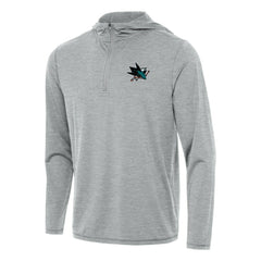San Jose Sharks - Antigua Tidy Quarter-Zip Hoodie Heather Gray