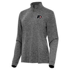 Philadelphia Flyers - Antigua Women's Mentor Quarter-Zip Mock Long Sleeve Top Heather Black