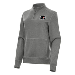 Philadelphia Flyers - Antigua Women's Crush Quarter-Zip Fleece Sweatshirt Heather Black
