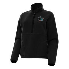 San Jose Sharks - Antigua Women's Figure Half-Zip Pullover Sweatshirt Black