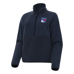 New York Rangers Antigua Women's Figure Half-Zip Pullover Sweatshirt Navy