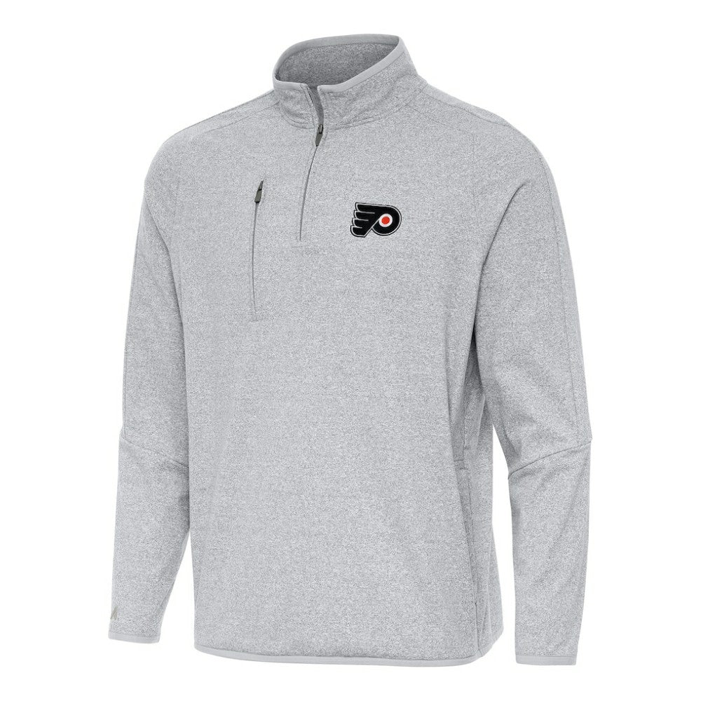 Philadelphia Flyers - Antigua Certain Quarter-Zip Tri-Blend Sweatshirt Heather Gray