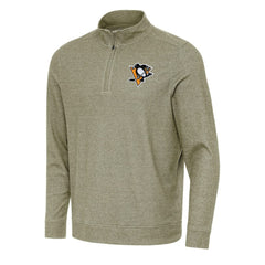 Pittsburgh Penguins Antigua Subtle Quarter-Zip Sweatshirt Olive