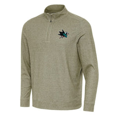 San Jose Sharks - Antigua Subtle Quarter-Zip Sweatshirt Olive