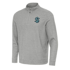 Seattle Kraken Antigua Subtle Quarter-Zip Sweatshirt Heather Gray