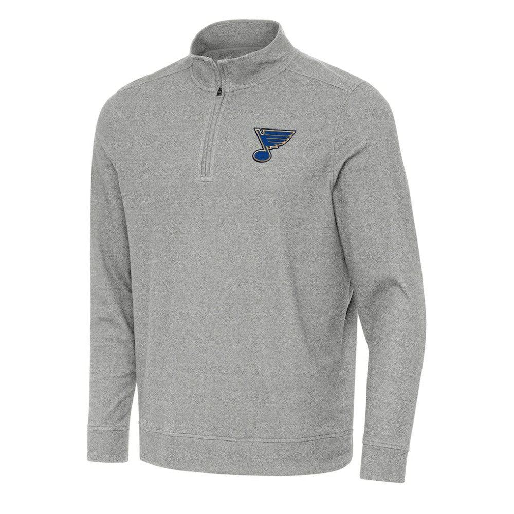St. Louis Blues - Antigua Subtle Quarter-Zip Sweatshirt Heather Gray