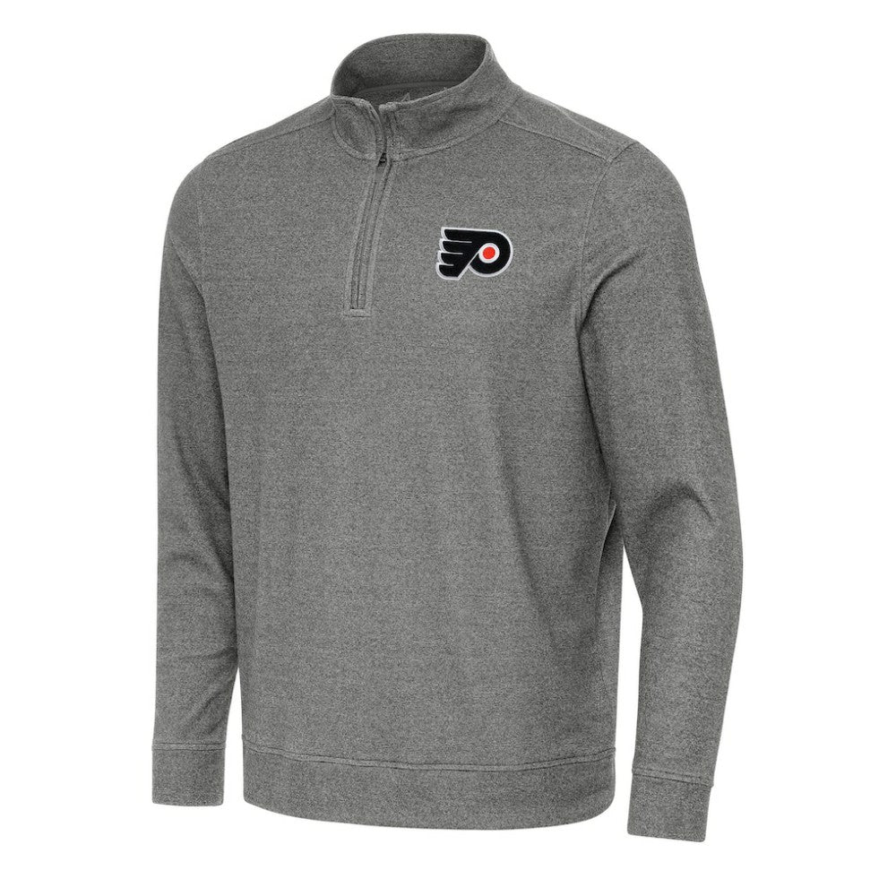 Philadelphia Flyers - Antigua Subtle Quarter-Zip Sweatshirt Heather Black