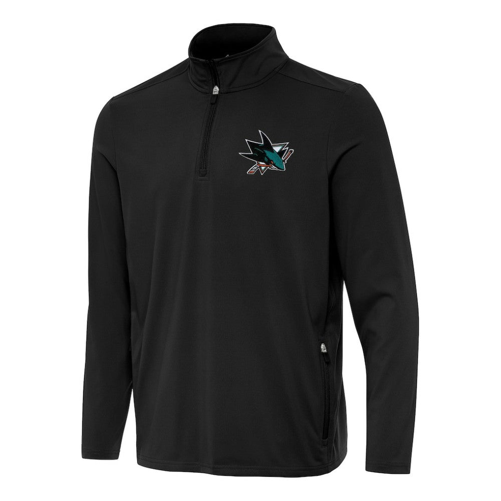 San Jose Sharks - Antigua Perilous Quarter-Zip Sweatshirt Black