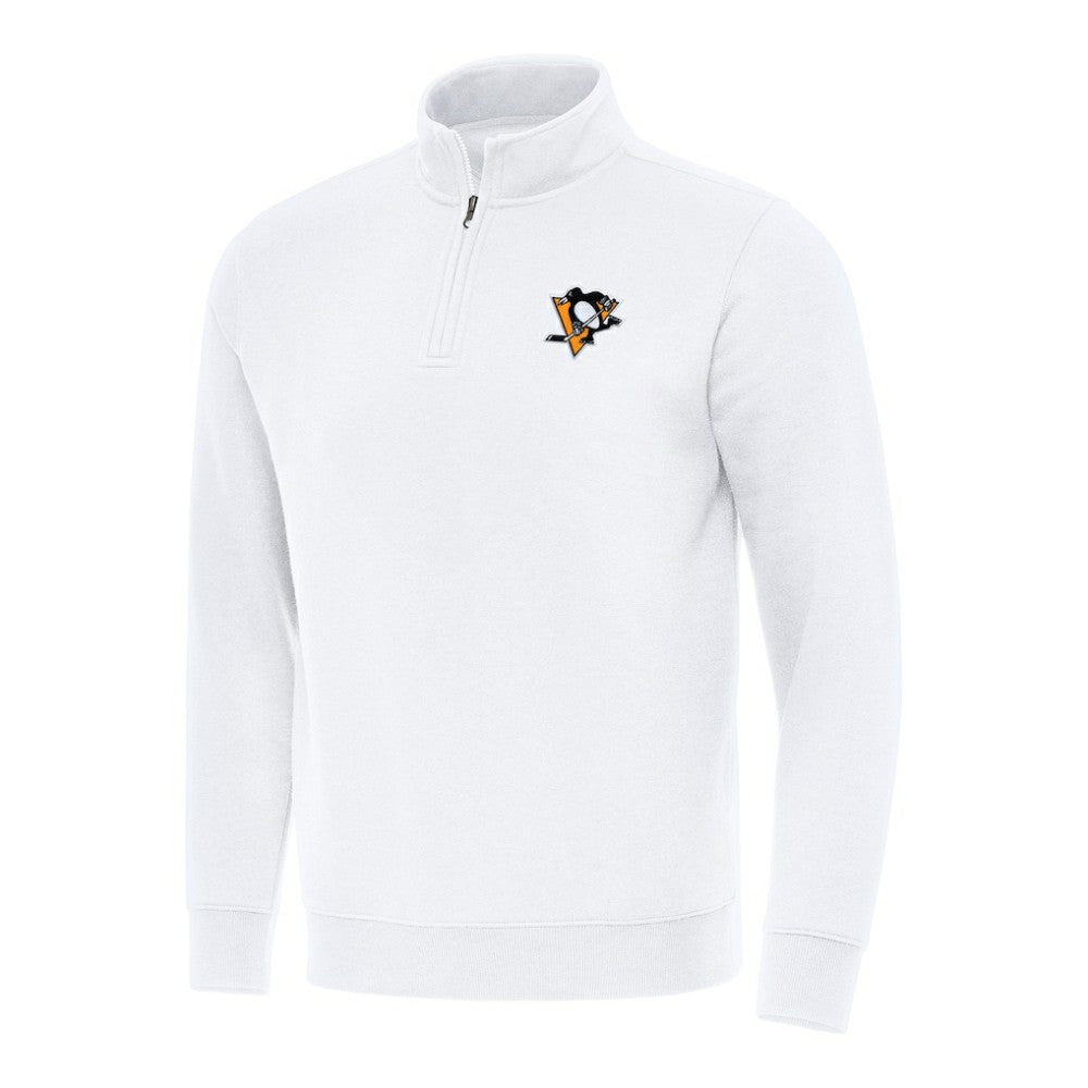 Pittsburgh Penguins Antigua Victory Quarter-Zip Mock Sweatshirt White