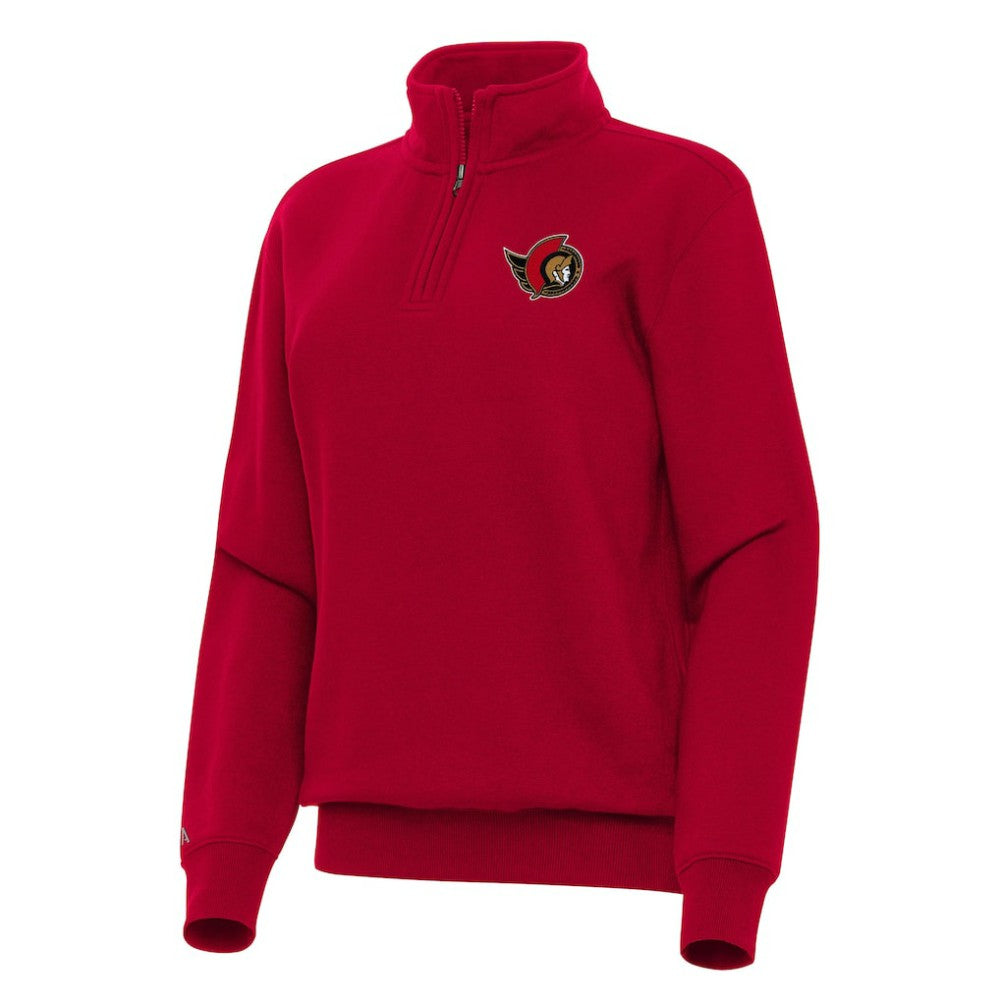 Ottawa Senators - Antigua Women's Victory Quarter-Zip Sweatshirt Red