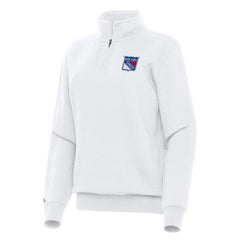 New York Rangers Antigua Women's Victory Quarter-Zip Sweatshirt White