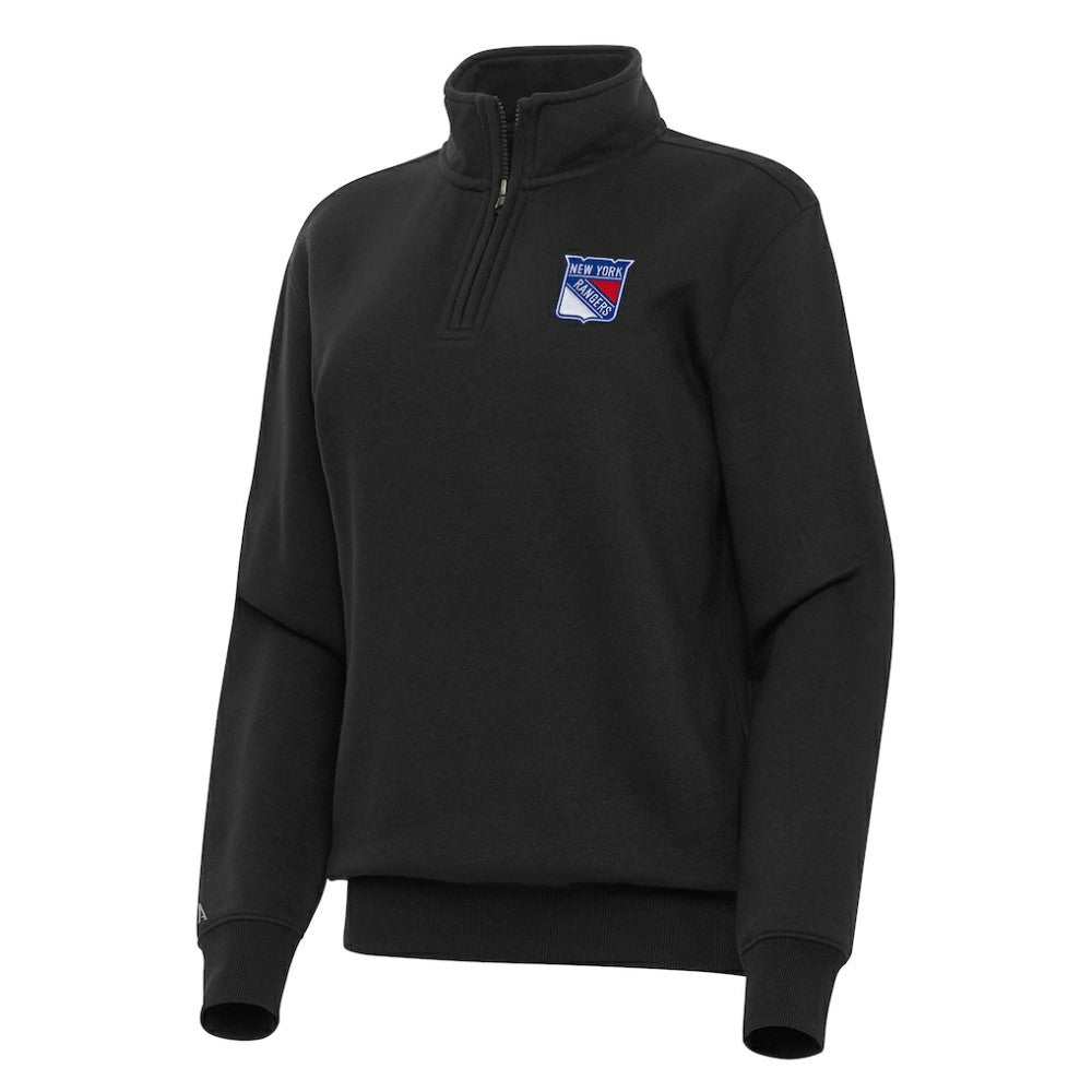 New York Rangers Antigua Women's Victory Quarter-Zip Sweatshirt Black