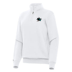 San Jose Sharks - Antigua Women's Victory Quarter-Zip Sweatshirt White
