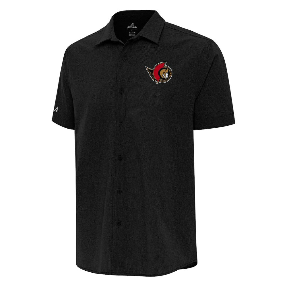Ottawa Senators - Antigua Activate Woven Short Sleeve Button-Up Shirt Black