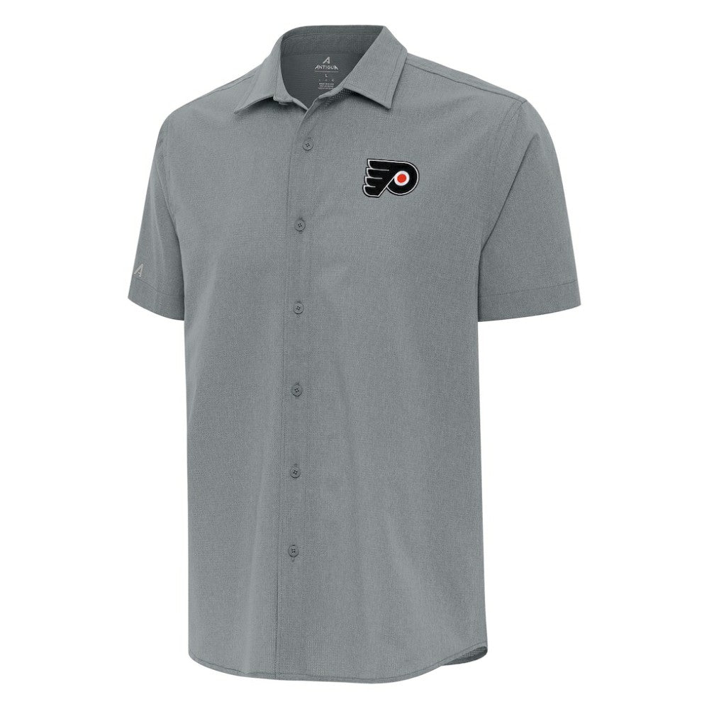 Philadelphia Flyers - Antigua Activate Woven Short Sleeve Button-Up Shirt Gray