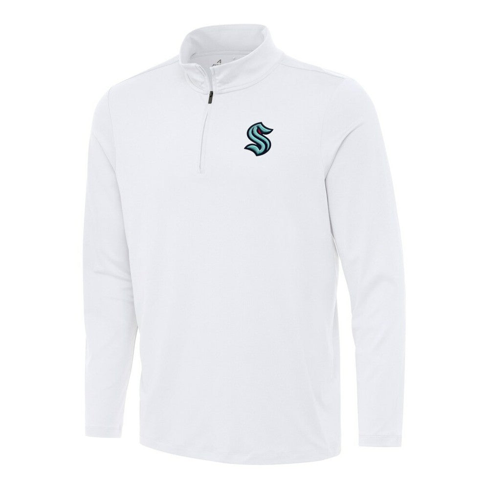 Seattle Kraken Antigua Reprocess Quarter-Zip Top White