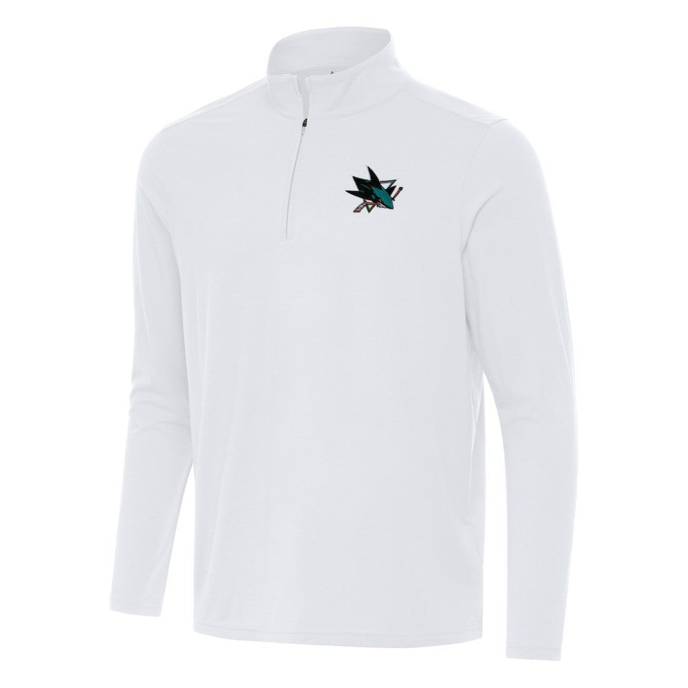 San Jose Sharks - Antigua Intent Quarter-Zip Top White