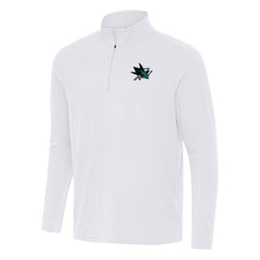 San Jose Sharks - Antigua Intent Quarter-Zip Top White