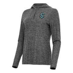 Seattle Kraken Antigua Women's Daybreak Quarter-Zip Hoodie Heather Black