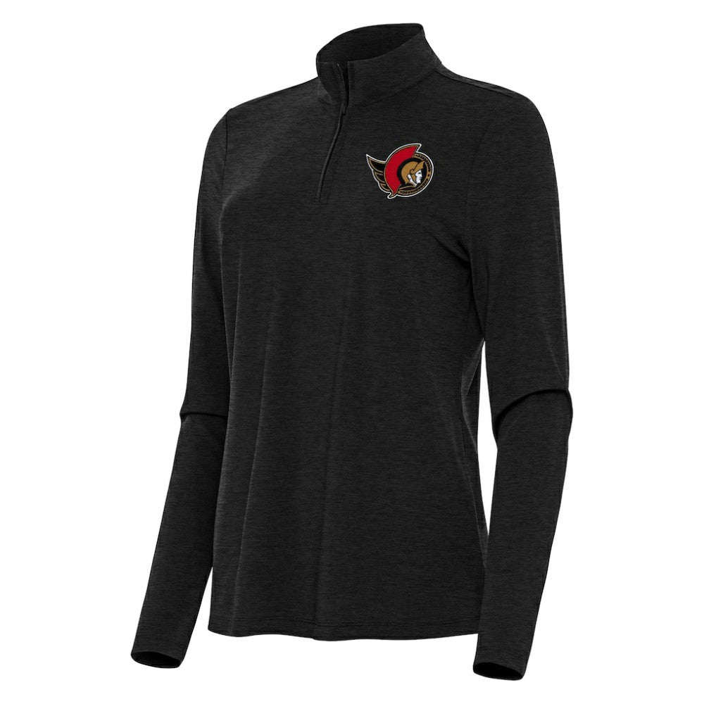 Ottawa Senators - Antigua Women's Bright Quarter-Zip Top Heather Black