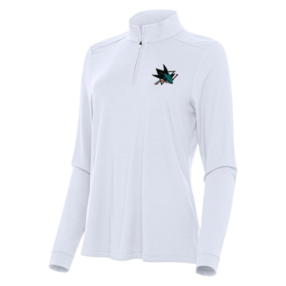 San Jose Sharks - Antigua Women's Intent Quarter-Zip Top White