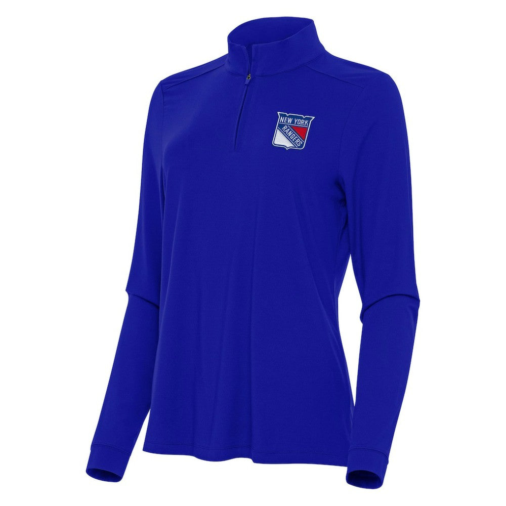 New York Rangers Antigua Women's Intent Quarter-Zip Top Royal