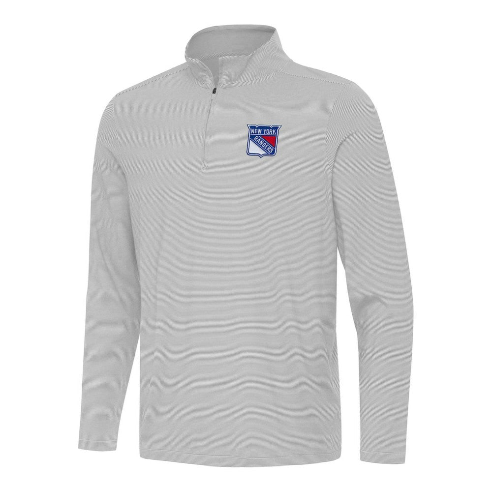 New York Rangers Antigua Twine Quarter-Zip Top Gray