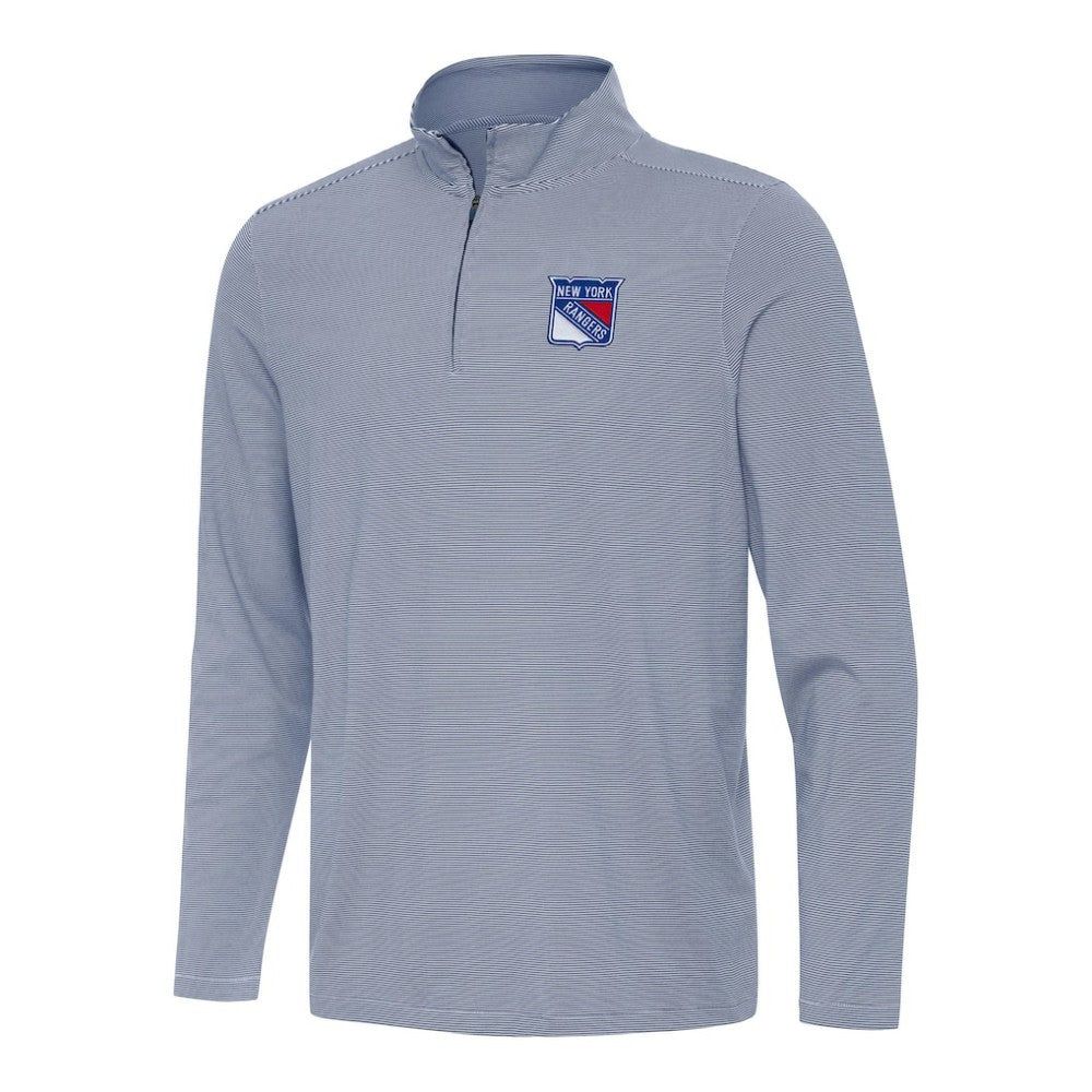 New York Rangers Antigua Twine Quarter-Zip Top Navy