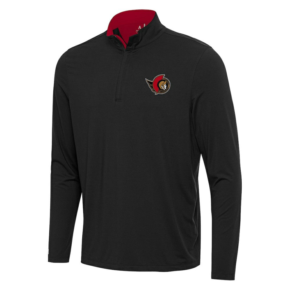 Ottawa Senators - Antigua Content Quarter-Zip Pullover Top Black/Red
