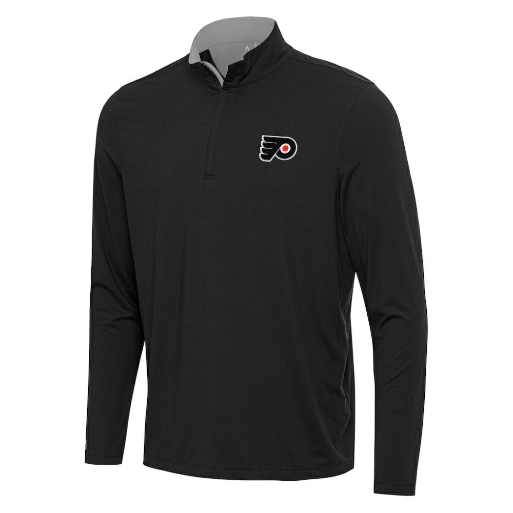 Philadelphia Flyers - Antigua Content Quarter-Zip Pullover Top Black/Gray