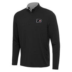 Philadelphia Flyers - Antigua Content Quarter-Zip Pullover Top Black/Gray
