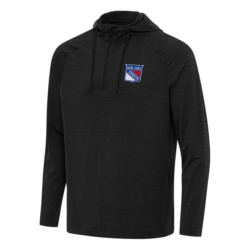 New York Rangers Antigua Spikes Quarter-Zip Hoodie Heather Black