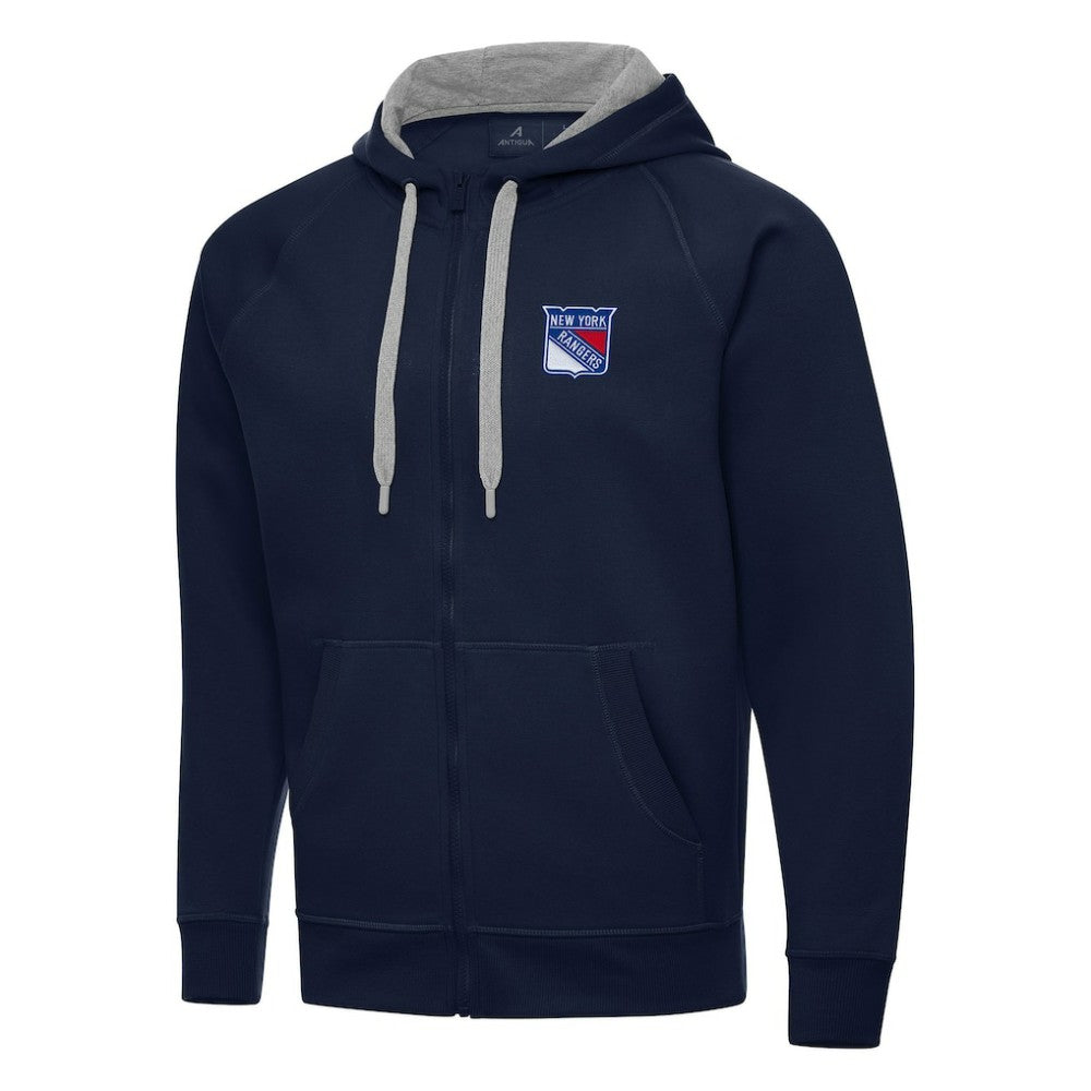 New York Rangers Antigua Big & Tall Victory Full-Zip Hoodie Navy