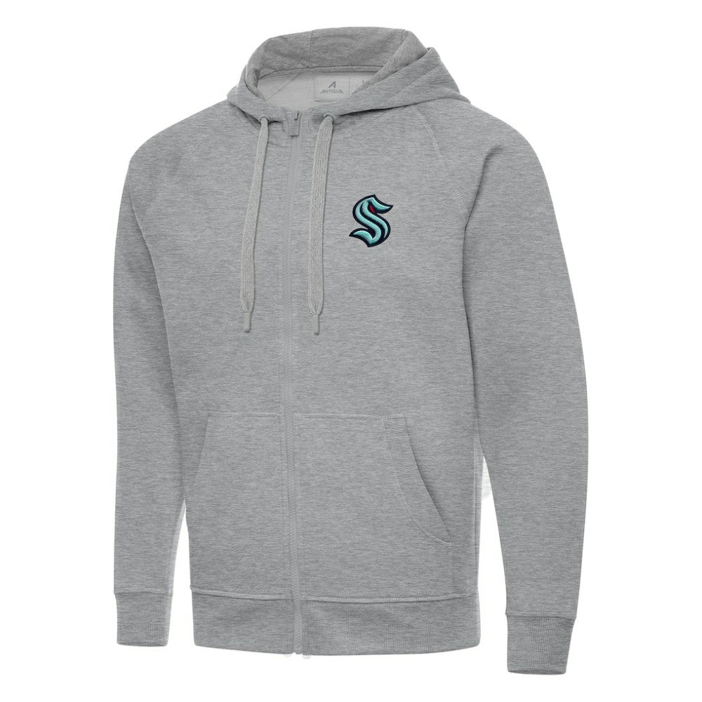 Seattle Kraken Antigua Big & Tall Victory Full-Zip Hoodie Heather Gray