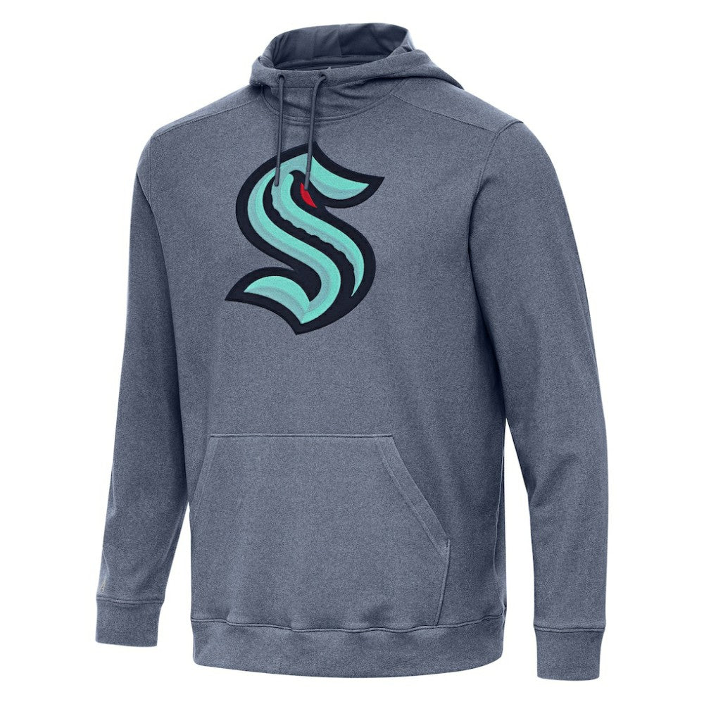Seattle Kraken Antigua Cloud Pullover Hoodie Heather Navy