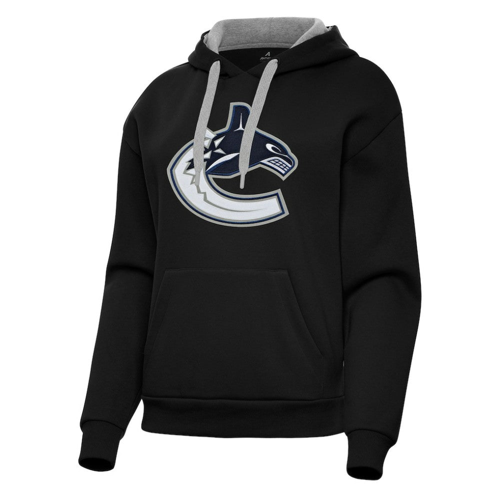 Vancouver Canucks - Antigua Women's Victory Pullover Hoodie Black