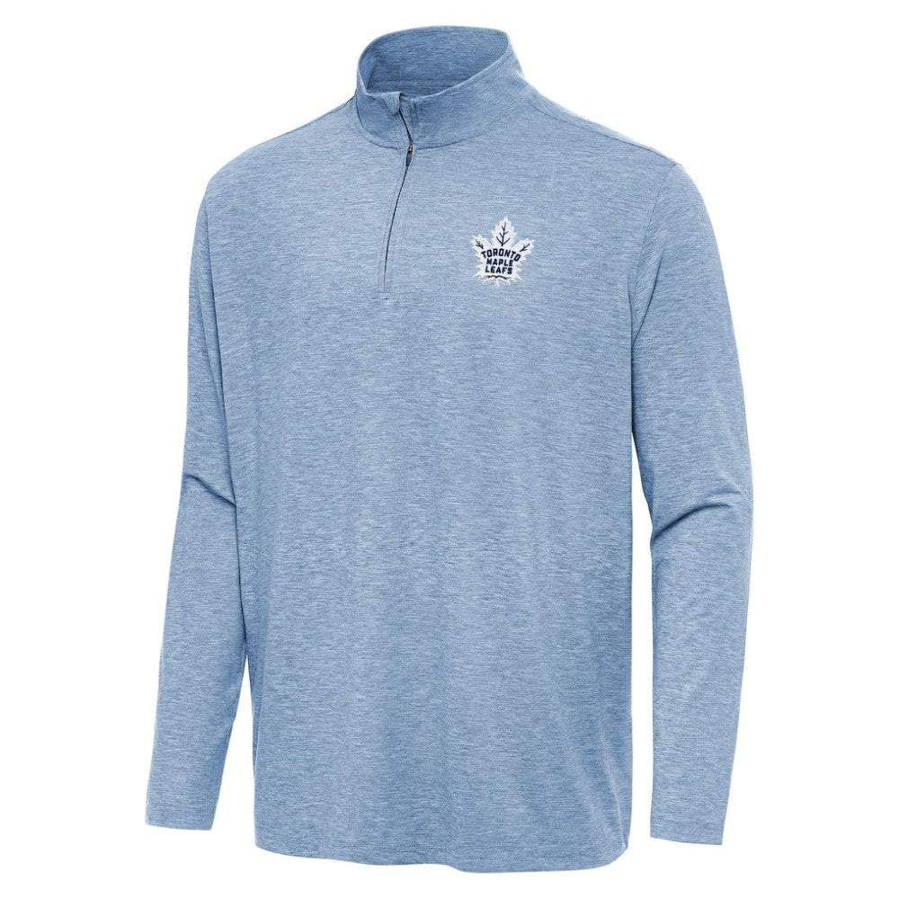 Toronto Maple Leafs - Antigua Hunk Quarter-Zip Top Heather Blue