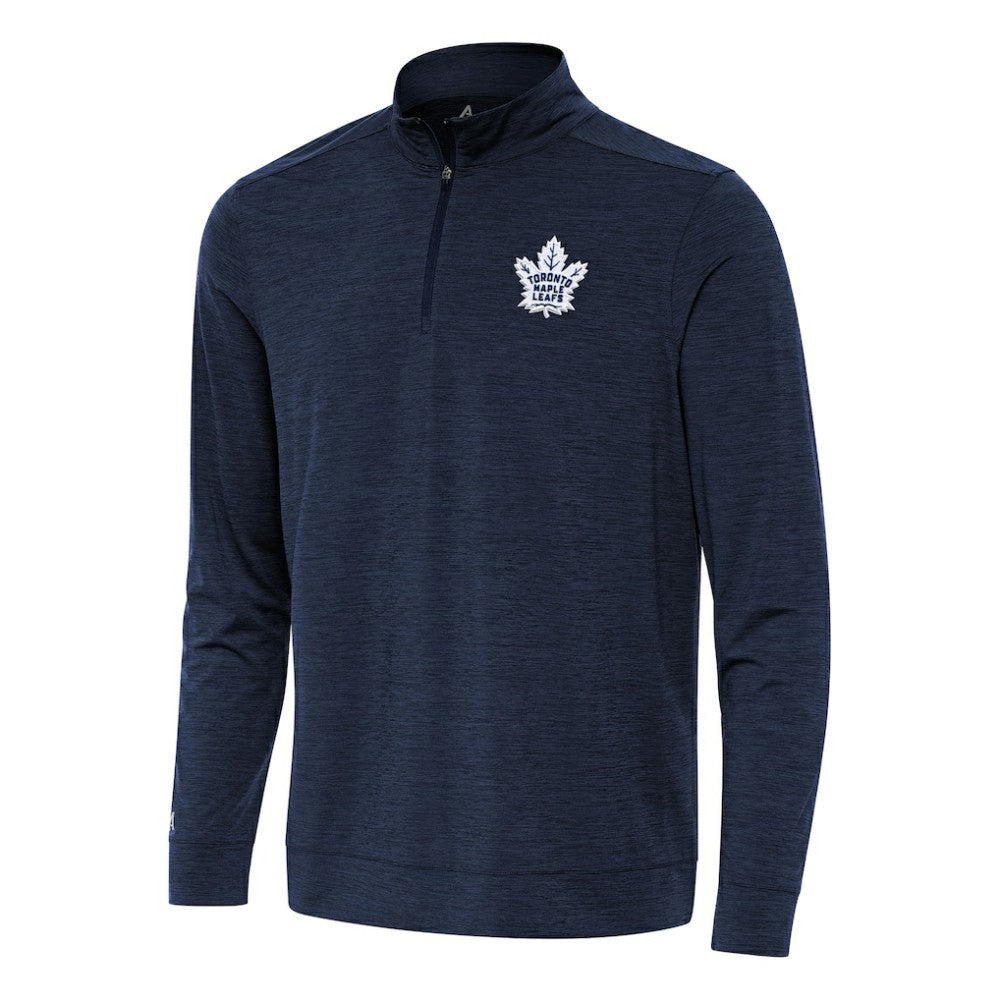 Toronto Maple Leafs - Antigua Bright Quarter-Zip Top Heather Navy
