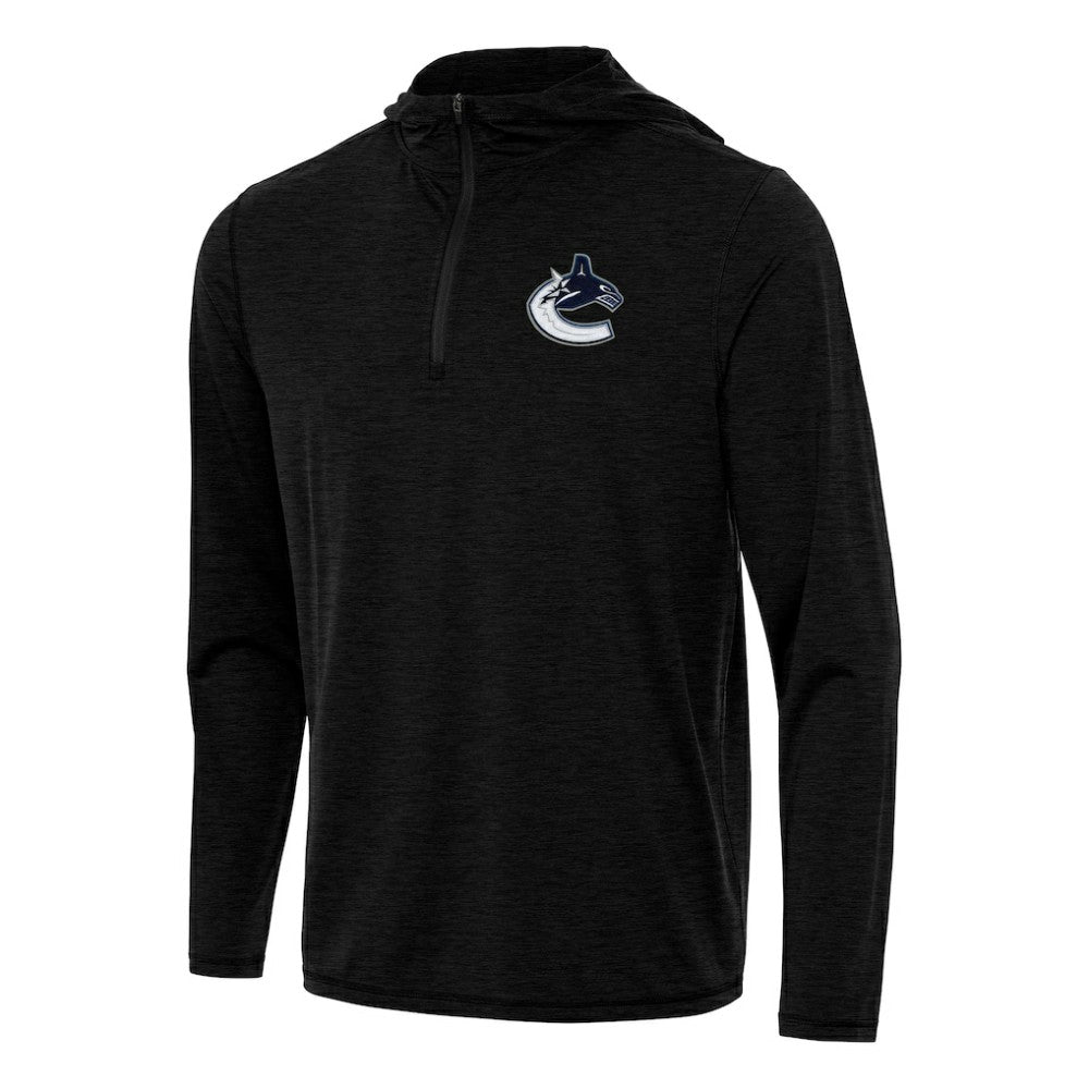 Vancouver Canucks - Antigua Tidy Quarter-Zip Hoodie Heather Black