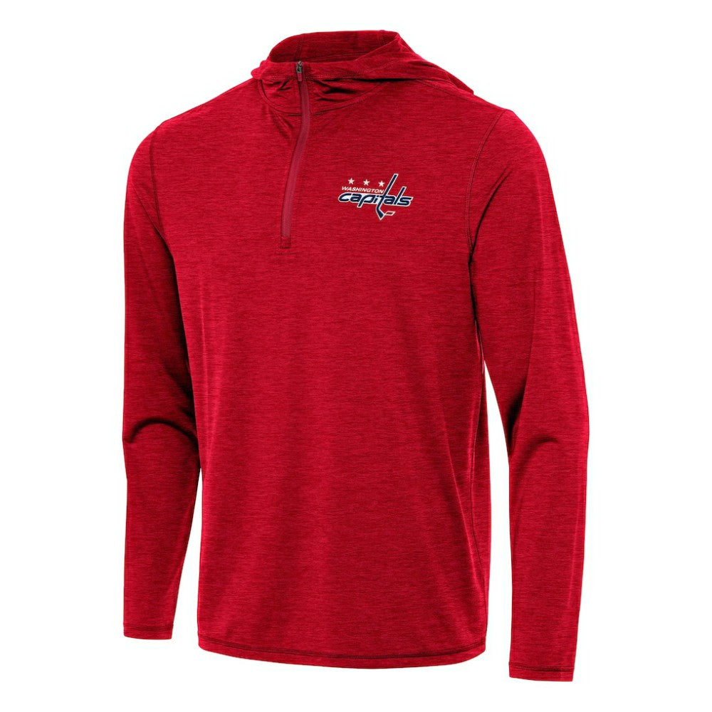 Washington Capitals Antigua Tidy Quarter-Zip Hoodie Heather Red