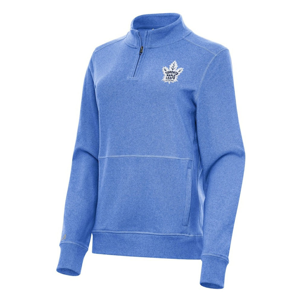 Toronto Maple Leafs - Antigua Women's Crush Quarter-Zip Fleece Sweatshirt Heather Royal