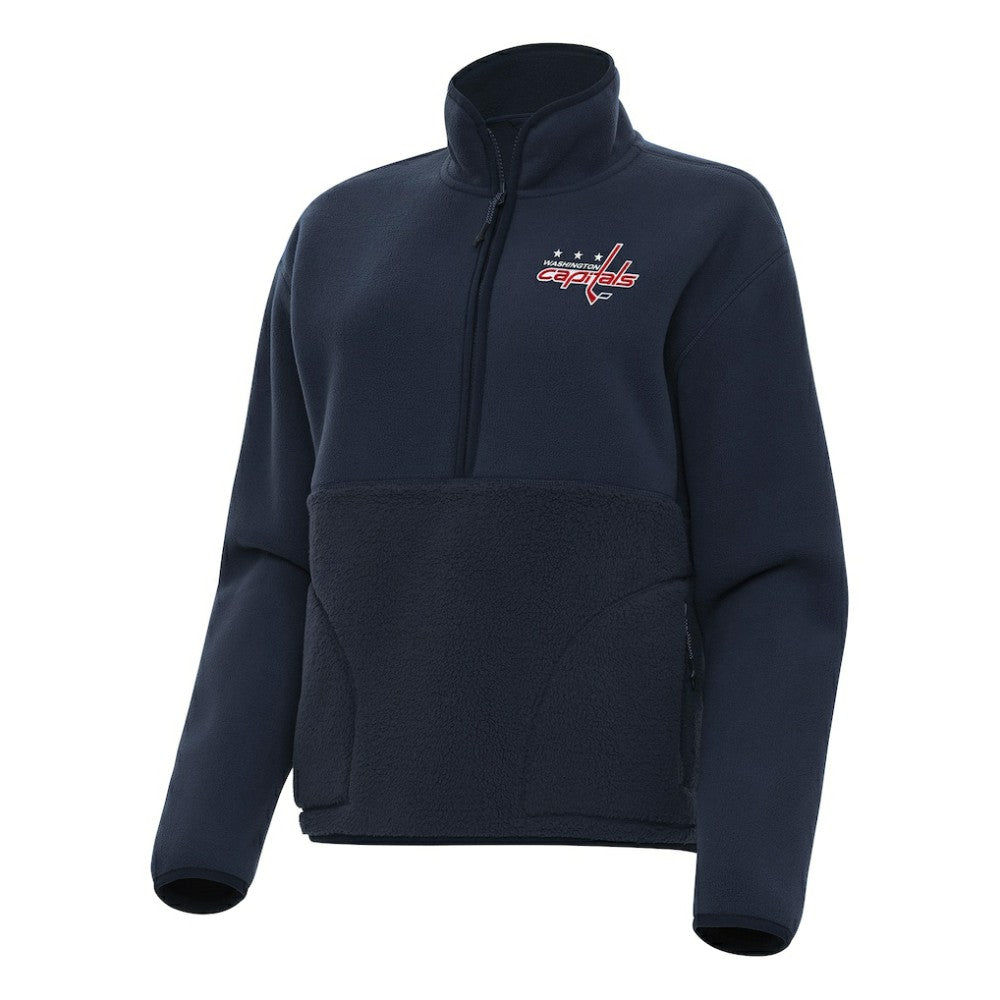 Washington Capitals Antigua Women's Figure Half-Zip Pullover Sweatshirt Navy