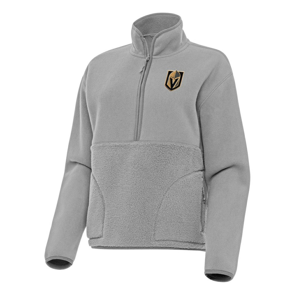 Vegas Golden Knights Antigua Women's Figure Half-Zip Pullover Sweatshirt Gray