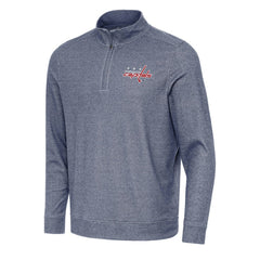Washington Capitals Antigua Subtle Quarter-Zip Sweatshirt Heather Navy
