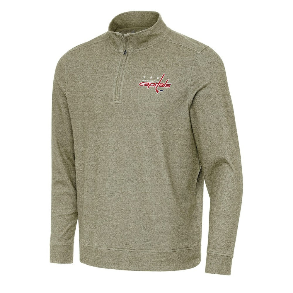 Washington Capitals Antigua Subtle Quarter-Zip Sweatshirt Olive