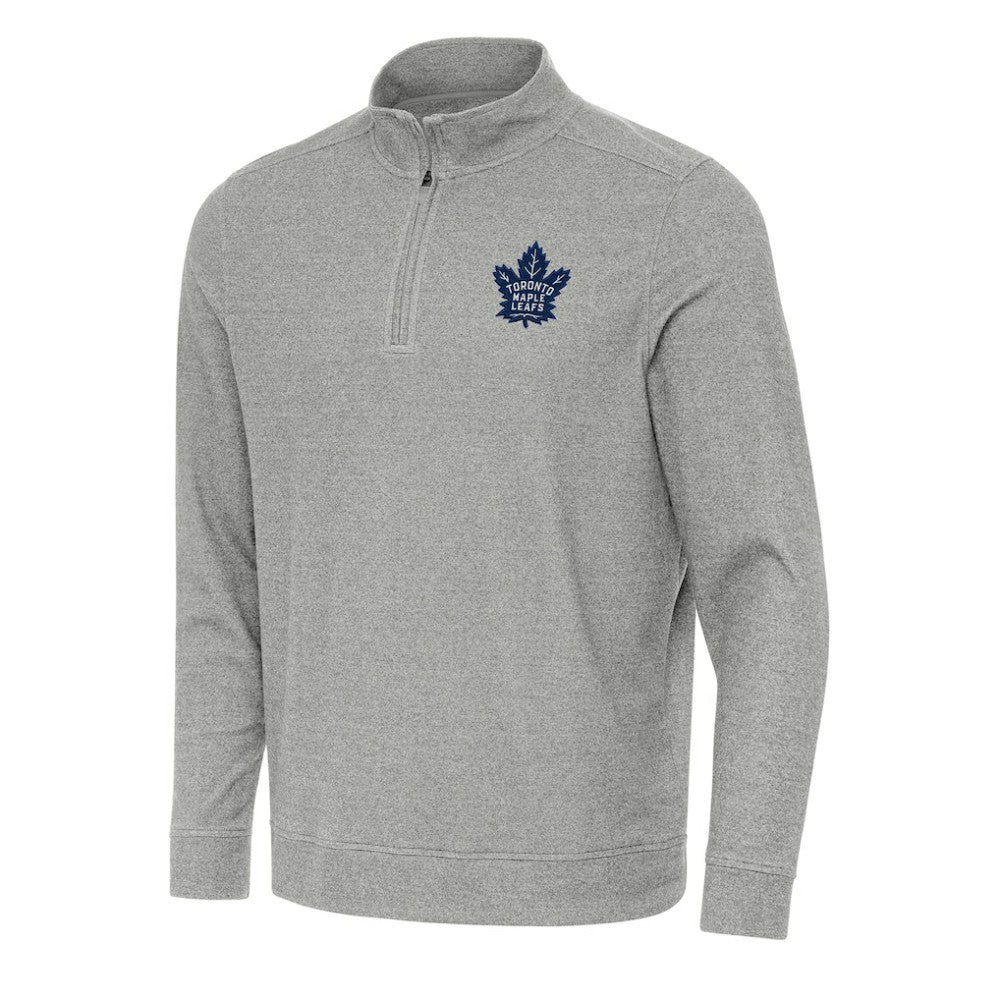 Toronto Maple Leafs - Antigua Subtle Quarter-Zip Sweatshirt Heather Gray